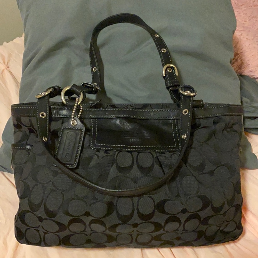 COACH Beautiful Black and Purple handbag!